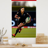 Poster d'art de rugby féminin (Cuisine)