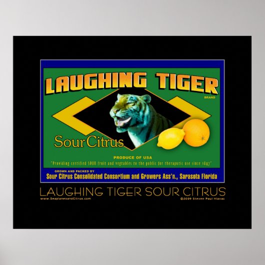 Poster d'art de Tiger Sour Citrus riant (Devant)