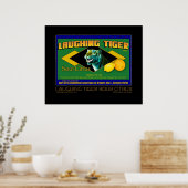 Poster d'art de Tiger Sour Citrus riant (Cuisine)