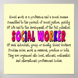 Poster d'art Définition de travailleur social