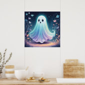 Poster d'art déplaisant Cute Ghost (Cuisine)
