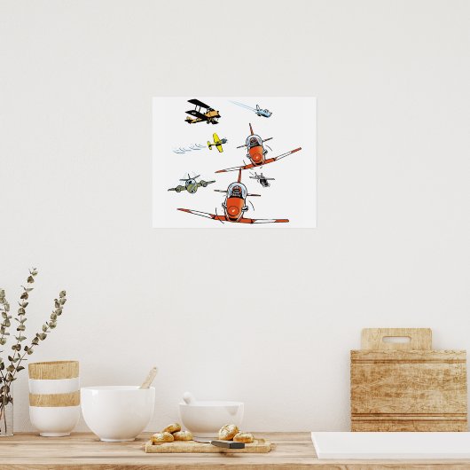 Poster d'art des avions volants (Cuisine)