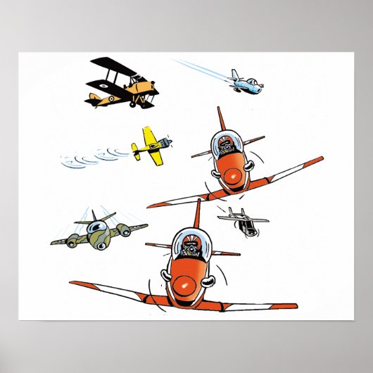Poster d'art des avions volants (Devant)