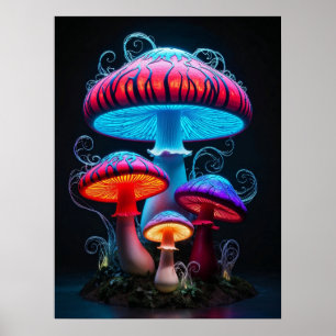 Poster d'art des champignons