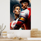 Poster d'art des joueurs de rugby (Cuisine)