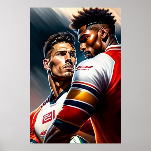 Poster d'art des joueurs de rugby (Devant)