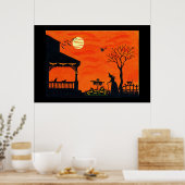 Poster d'Art d'Halloween, sorcières, épouvantail,  (Cuisine)