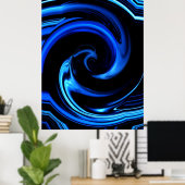 Poster d'art Dolphin Bleu Abstrait (Bureau à domicile)