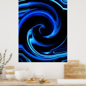 Poster d'art Dolphin Bleu Abstrait (Cuisine)