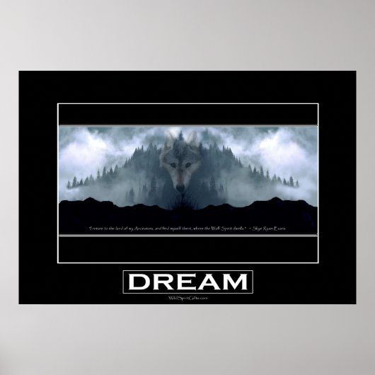 Poster d'art DREAM "Spirit of the Wolf" (Devant)