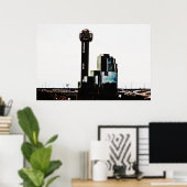 Poster d'art du centre-ville de Dallas Texas Tower (Bureau à domicile)
