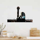 Poster d'art du centre-ville de Dallas Texas Tower (Cuisine)