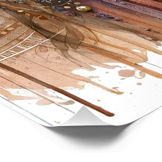 Poster d'art du Cheval Aquarelle (Coin)