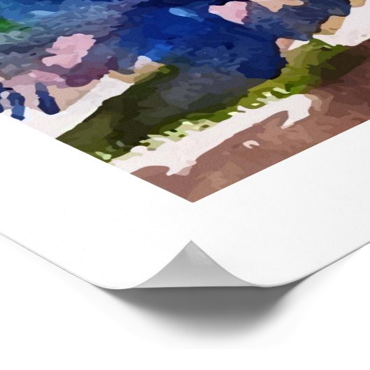 Poster d'art du coq d'aquarelle (Coin)