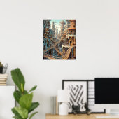 Poster d'Art du Futurisme Rétro (Bureau à domicile)