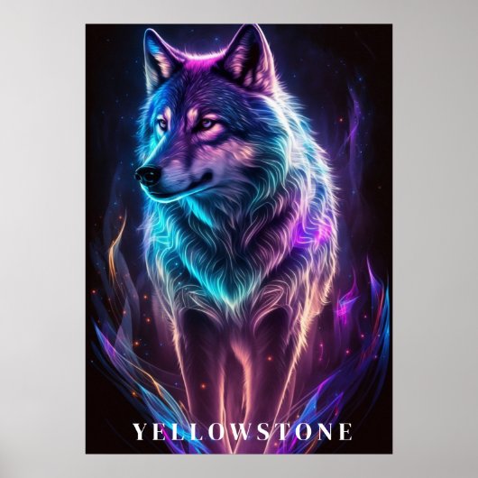 Poster d'art du loup de Yellowstone (Devant)