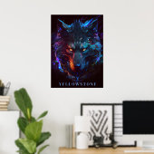 Poster d'art du loup de Yellowstone (Bureau à domicile)