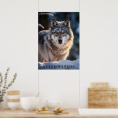Poster d'art du loup de Yellowstone (Cuisine)