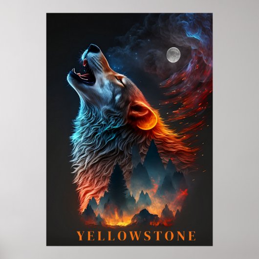 Poster d'art du loup de Yellowstone (Devant)