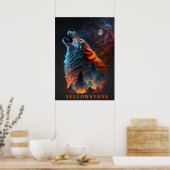 Poster d'art du loup de Yellowstone (Cuisine)
