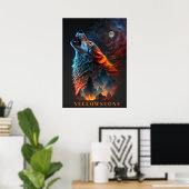 Poster d'art du loup de Yellowstone (Bureau à domicile)