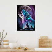Poster d'art du loup de Yellowstone (Cuisine)