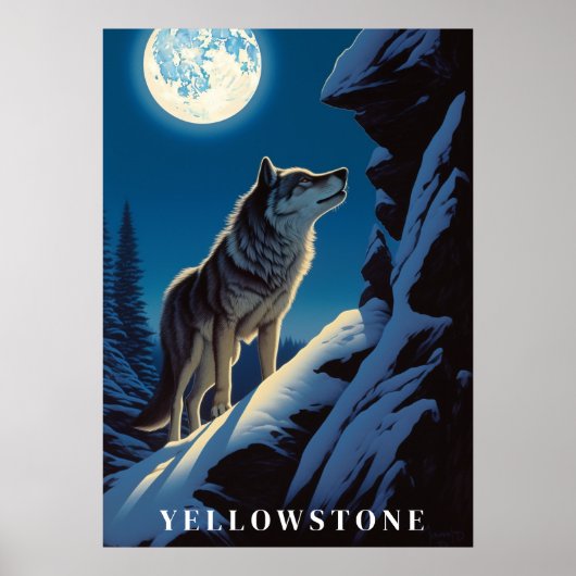 Poster d'art du loup de Yellowstone (Devant)