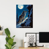 Poster d'art du loup de Yellowstone (Bureau à domicile)