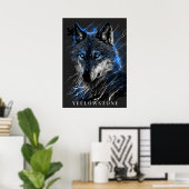 Poster d'art du loup de Yellowstone (Bureau à domicile)