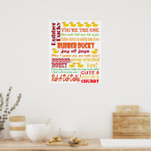 Poster d'art du métro Rubber Ducky (Cuisine)