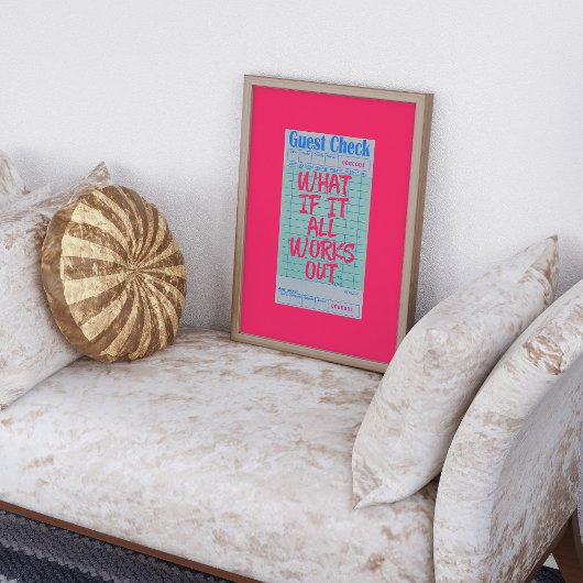 Poster d'art du mur de chèques d'hôtes tendance