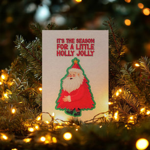 Poster d'art du mur de Noël Holly Jolly Retro