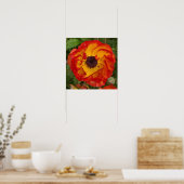 Poster d'art du mur rouge orangé jaune (Cuisine)