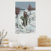 Poster d'art du Nouvel An vintage (Cuisine)