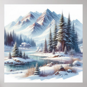 Poster d'art du paysage hivernal