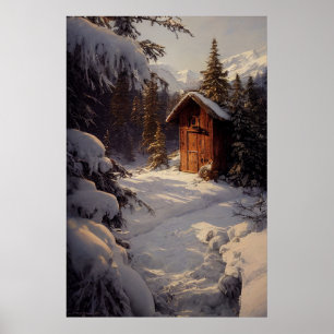 Poster d'art du paysage hivernal neige
