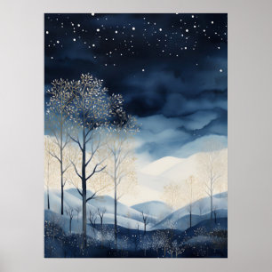 Poster d'art du paysage hivernal neige