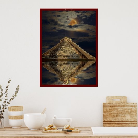 Poster d'art du temple maya antique Chichen Itza (Cuisine)