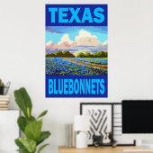 Poster d'art du Texas Bluebonnets (Bureau à domicile)