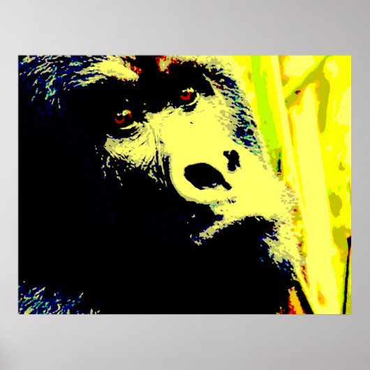 Poster d'art du visage de Gorilla Pop Print. Poste (Devant)