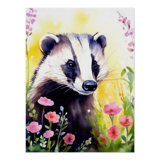 Poster d'art d'un bel Imaginaire Badger (Devant)