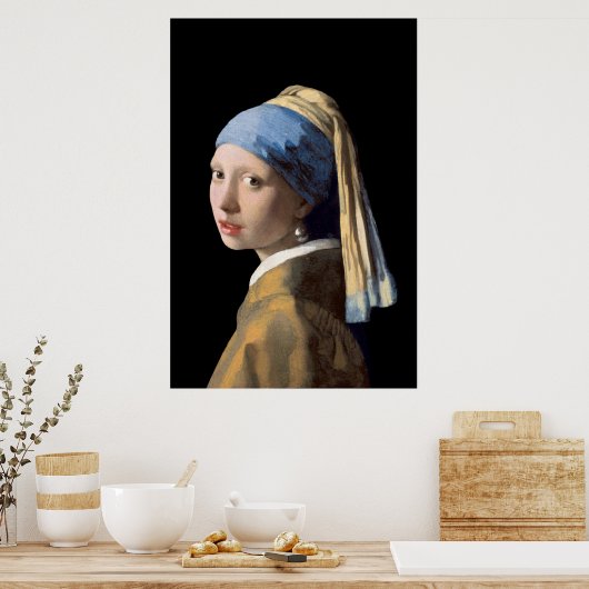 Poster d'art d'une fille avec une perle (Cuisine)