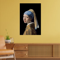 Poster d'art d'une fille avec une perle
