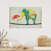 Poster d'Art Eléphant Golden Graceful (Cuisine)