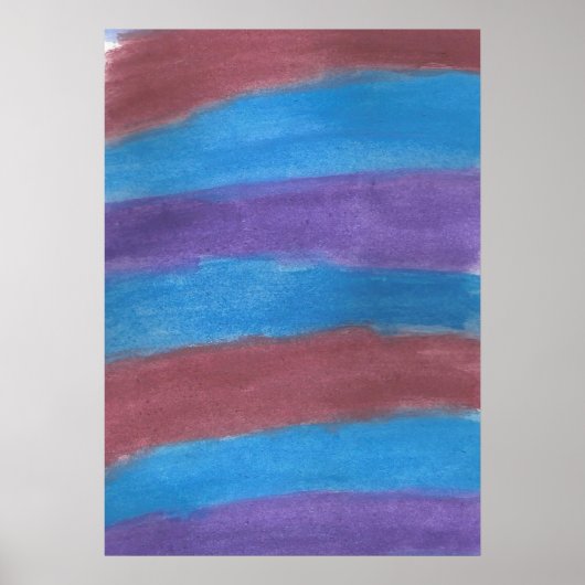 Poster d'art en aquarelle Abstraite rayée (Devant)