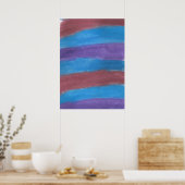 Poster d'art en aquarelle Abstraite rayée (Cuisine)