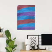Poster d'art en aquarelle Abstraite rayée (Bureau à domicile)