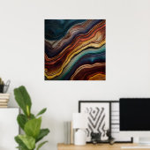 Poster d'art en bois coloré (Bureau à domicile)