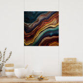 Poster d'art en bois coloré (Cuisine)