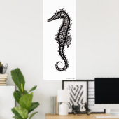 Poster d'art en dessin noir et blanc (Bureau à domicile)